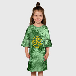 Платье клеш для девочки Символ друидов трискелион, цвет: 3D-принт — фото 2