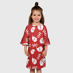 Платье клеш для девочки Дед Мороз - Ho Ho, цвет: 3D-принт — фото 2