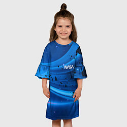 Платье клеш для девочки Космическое пространство - NASA - Planet, цвет: 3D-принт — фото 2