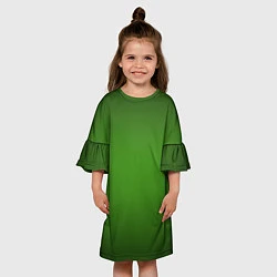 Платье клеш для девочки Зеленый с затемняющей виньеткой, цвет: 3D-принт — фото 2