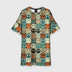 Платье клеш для девочки Peace symbol pattern, цвет: 3D-принт