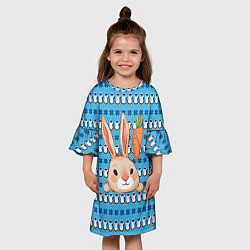 Платье клеш для девочки Заяц и морковка, цвет: 3D-принт — фото 2