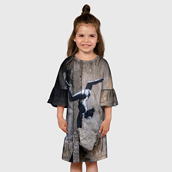 Платье клеш для девочки Бэнкси Гимнастка, цвет: 3D-принт — фото 2