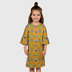 Платье клеш для девочки Мандала мозайка, цвет: 3D-принт — фото 2