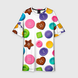 Детское платье Разноцветные пуговицы - паттерн
