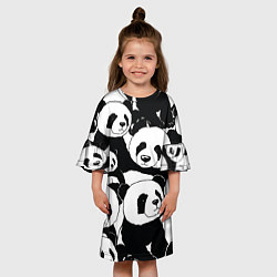 Платье клеш для девочки С пандами паттерн, цвет: 3D-принт — фото 2