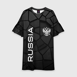 Платье клеш для девочки Черная броня Россия, цвет: 3D-принт