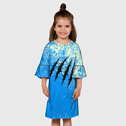 Платье клеш для девочки Гранж - порезы монстра, цвет: 3D-принт — фото 2