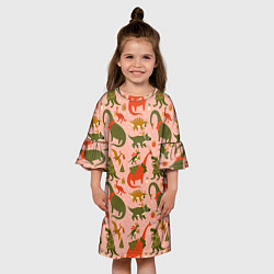 Платье клеш для девочки Dinosaurs with gifts, цвет: 3D-принт — фото 2