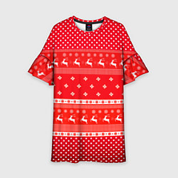 Детское платье Праздничный красный свитер