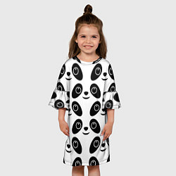 Платье клеш для девочки Panda bing dun dun, цвет: 3D-принт — фото 2
