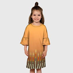 Платье клеш для девочки Уютная Ханука, цвет: 3D-принт — фото 2