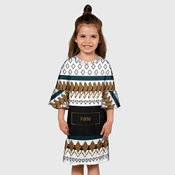 Платье клеш для девочки Как белый свитер из 90х FIRM, цвет: 3D-принт — фото 2