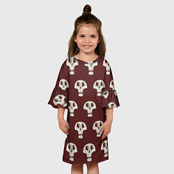 Платье клеш для девочки Узор улыбающиеся черепочки, цвет: 3D-принт — фото 2