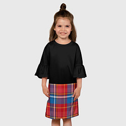 Платье клеш для девочки Классическая шотландка, цвет: 3D-принт — фото 2