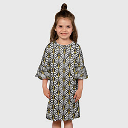 Платье клеш для девочки Ар деко геометрический дизайн, цвет: 3D-принт — фото 2