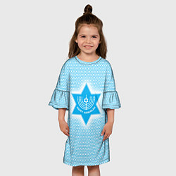 Платье клеш для девочки Ханука светлый праздник, цвет: 3D-принт — фото 2