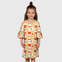Платье клеш для девочки New year bears, цвет: 3D-принт — фото 2