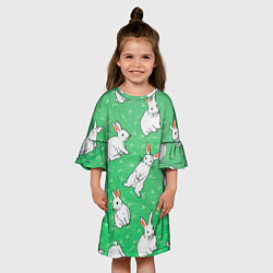 Платье клеш для девочки Крoлики, цвет: 3D-принт — фото 2