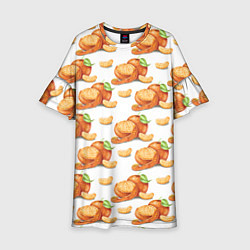 Платье клеш для девочки Мандаринки - паттерн, цвет: 3D-принт