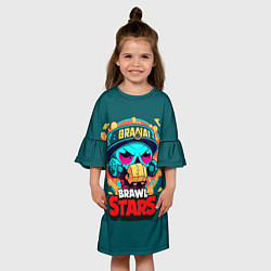 Платье клеш для девочки Brawl Stars, уникальный персонаж, цвет: 3D-принт — фото 2