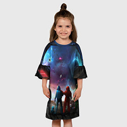 Платье клеш для девочки Амонг ас, цвет: 3D-принт — фото 2