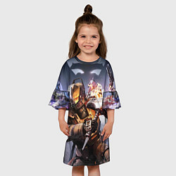 Платье клеш для девочки Destiny воин, цвет: 3D-принт — фото 2