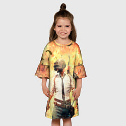 Платье клеш для девочки ПАБГ взрыв, цвет: 3D-принт — фото 2