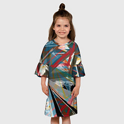 Платье клеш для девочки Абстрактный многоцветный узор, цвет: 3D-принт — фото 2