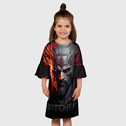 Платье клеш для девочки Witcher in the fire, цвет: 3D-принт — фото 2