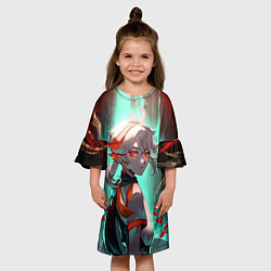 Платье клеш для девочки Kaedehara Kazuha, цвет: 3D-принт — фото 2