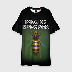 Платье клеш для девочки Imagine Dragons рок, цвет: 3D-принт