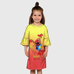 Платье клеш для девочки Project Playtime - Бокси Бу, цвет: 3D-принт — фото 2