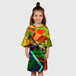 Платье клеш для девочки Разноцветное стекло, цвет: 3D-принт — фото 2