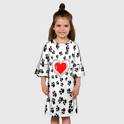 Платье клеш для девочки Любовь к пушистым, цвет: 3D-принт — фото 2