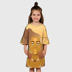 Платье клеш для девочки Golden girl, цвет: 3D-принт — фото 2
