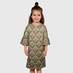 Платье клеш для девочки Стёганая кожа - fashion texture, цвет: 3D-принт — фото 2