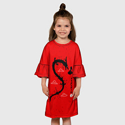 Платье клеш для девочки Dragon Ball Гоку и дракон, цвет: 3D-принт — фото 2