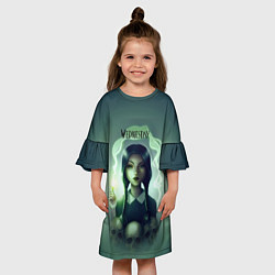 Платье клеш для девочки Уэнсдэй poster art, цвет: 3D-принт — фото 2