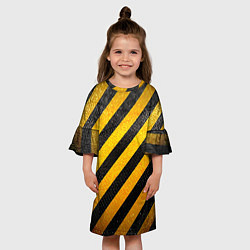 Платье клеш для девочки Черно-желтая опасность, цвет: 3D-принт — фото 2