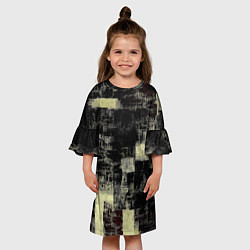 Платье клеш для девочки Жёлтый абстракт, цвет: 3D-принт — фото 2