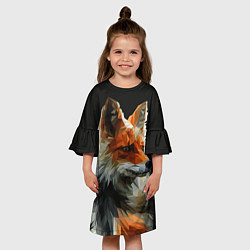 Платье клеш для девочки Шикарная лиса, цвет: 3D-принт — фото 2