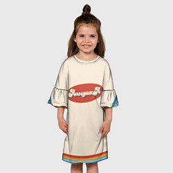 Платье клеш для девочки Аннушка - в стиле ретро, цвет: 3D-принт — фото 2
