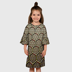 Платье клеш для девочки Броня из колец, цвет: 3D-принт — фото 2
