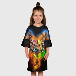 Платье клеш для девочки Игрок в красках и оружием в форме сердца, цвет: 3D-принт — фото 2