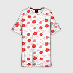 Платье клеш для девочки Узор из сочных гранат, цвет: 3D-принт