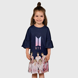 Платье клеш для девочки BTS starry sky, цвет: 3D-принт — фото 2