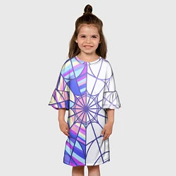 Платье клеш для девочки Окно из Уэнсдэй, цвет: 3D-принт — фото 2