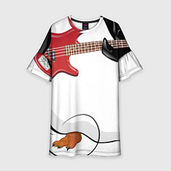 Платье клеш для девочки Пингвин- басист, цвет: 3D-принт