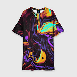 Платье клеш для девочки Космический всплеск, цвет: 3D-принт
